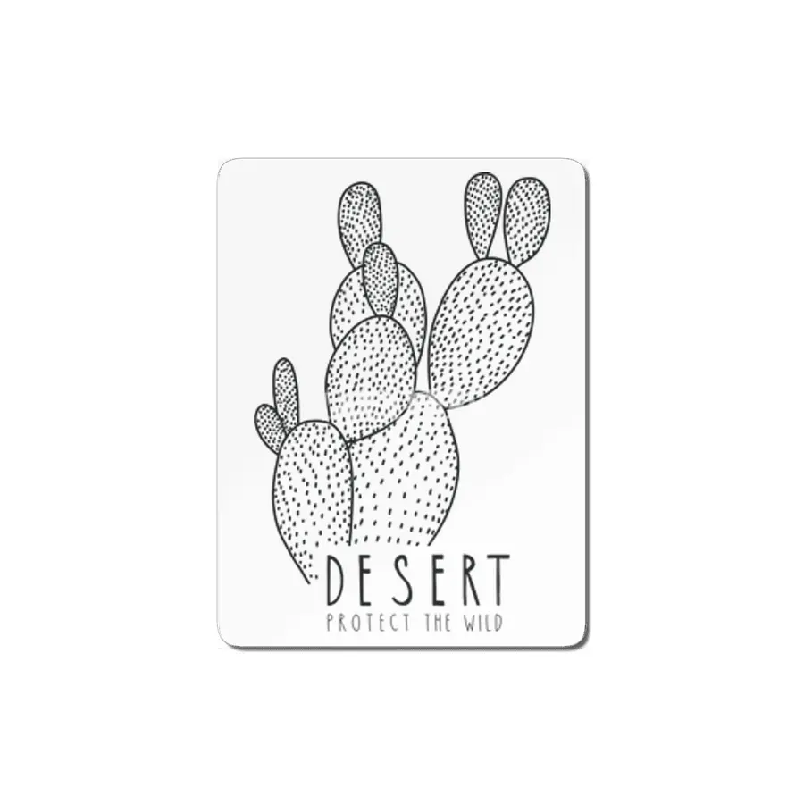 Desert Cactus Protect the Wild Drawing MDF Tablo