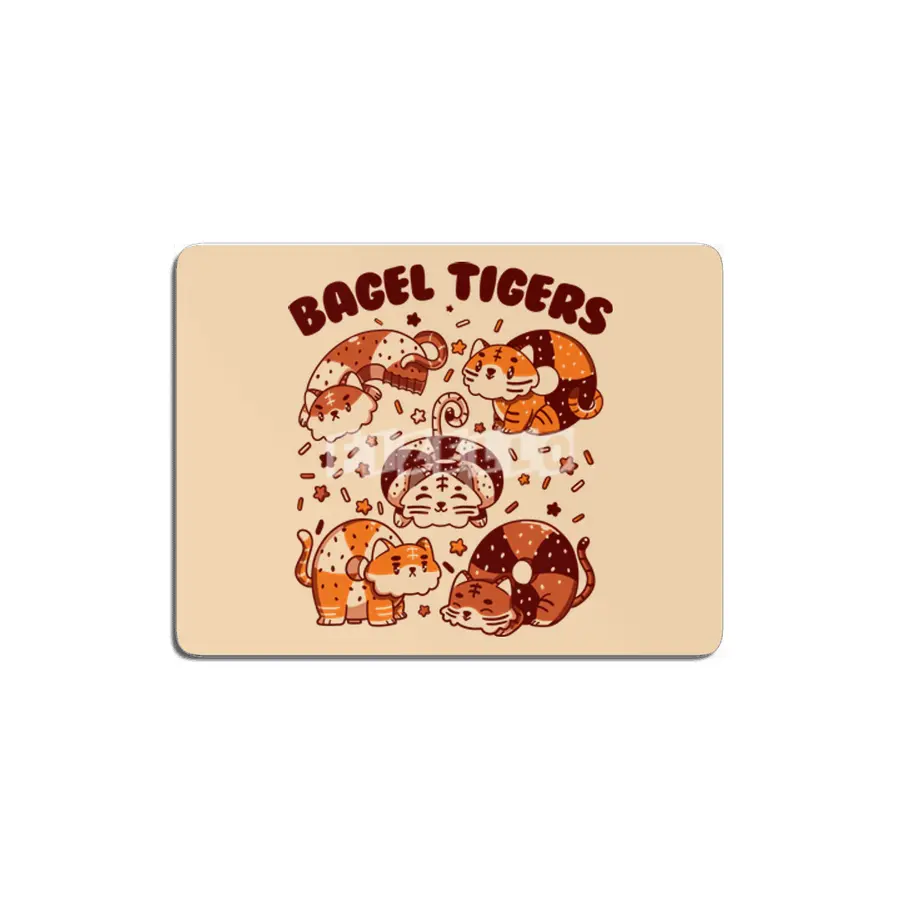 Bagel Tigers Breakfast Animals MDF Tablo