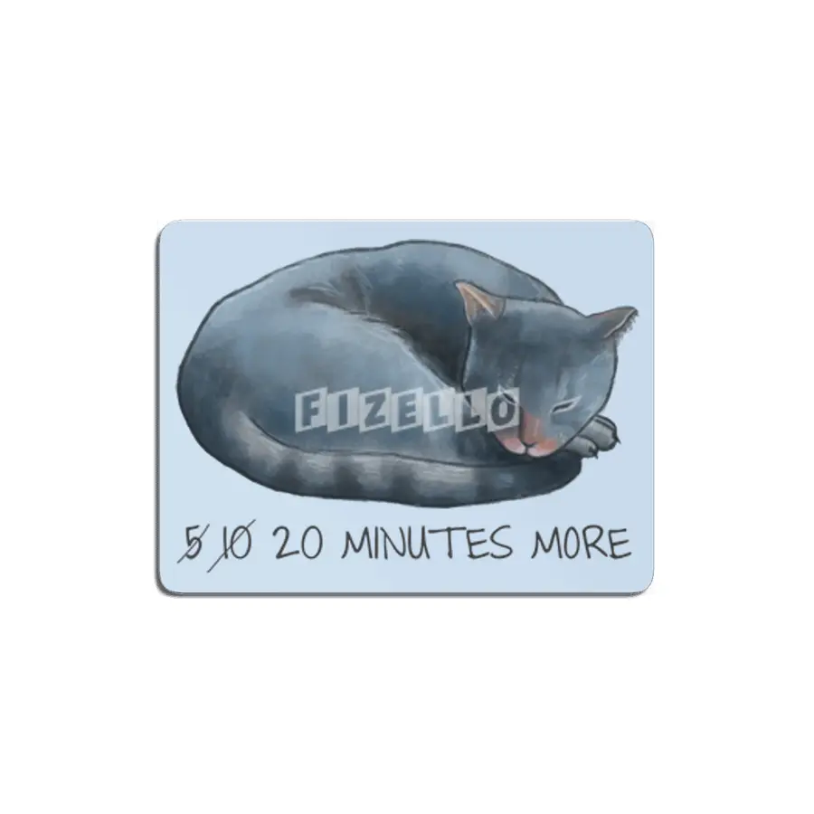 Sleepy Cat - 20 minutes more - Lazy Animals MDF Tablo
