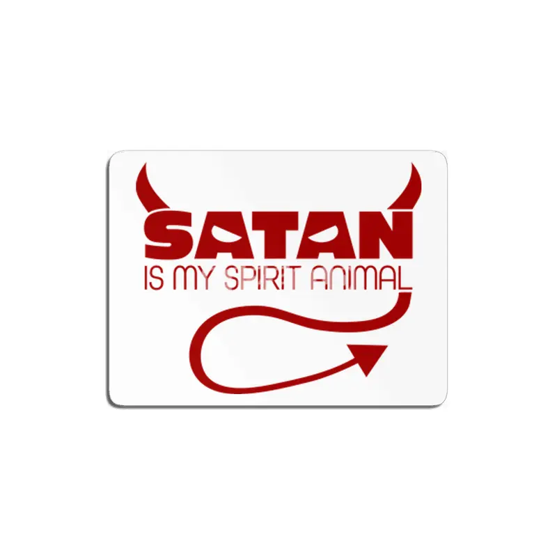 Satan is My Spirit Animal - Red MDF Tablo