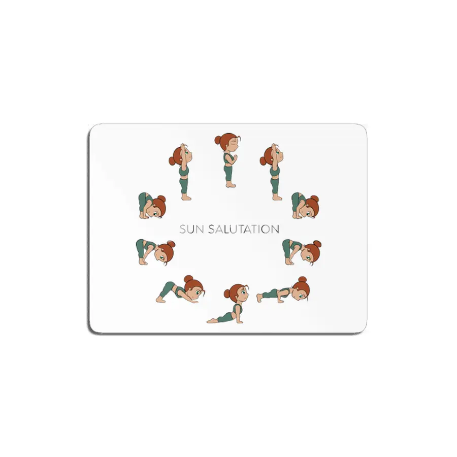 Chibi Yoga - Sun Salutation Circle MDF Tablo