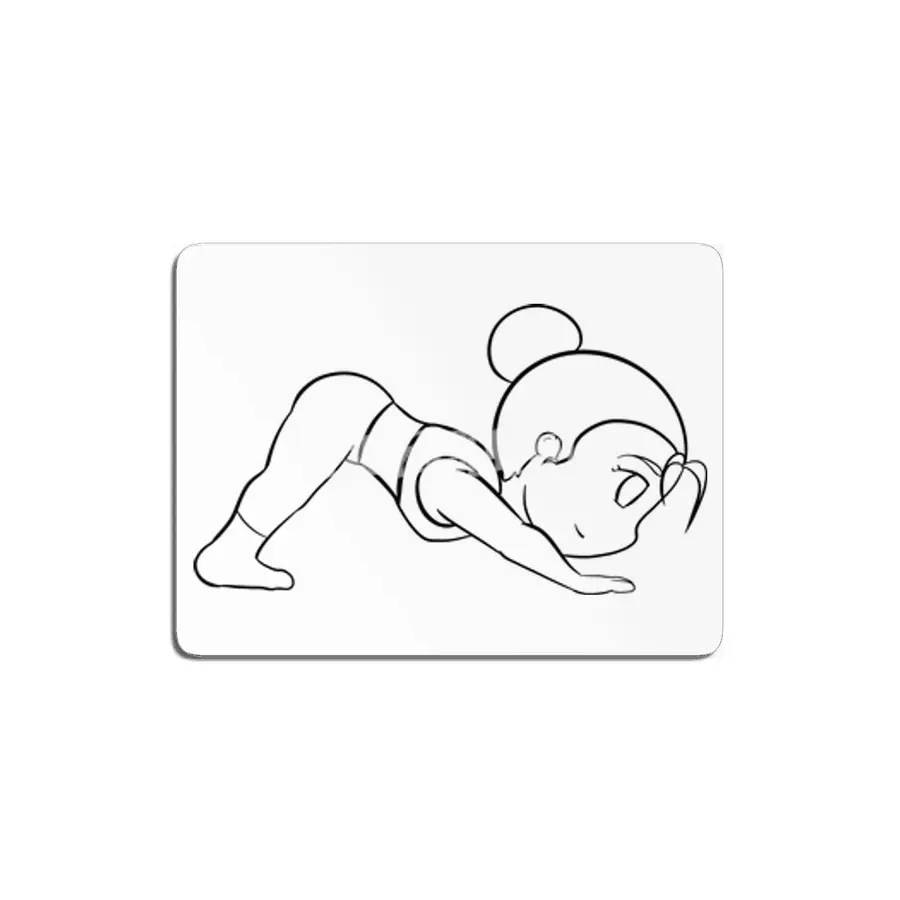 Chibi Yoga Asana - Downward Facing Dog (outline) MDF Tablo