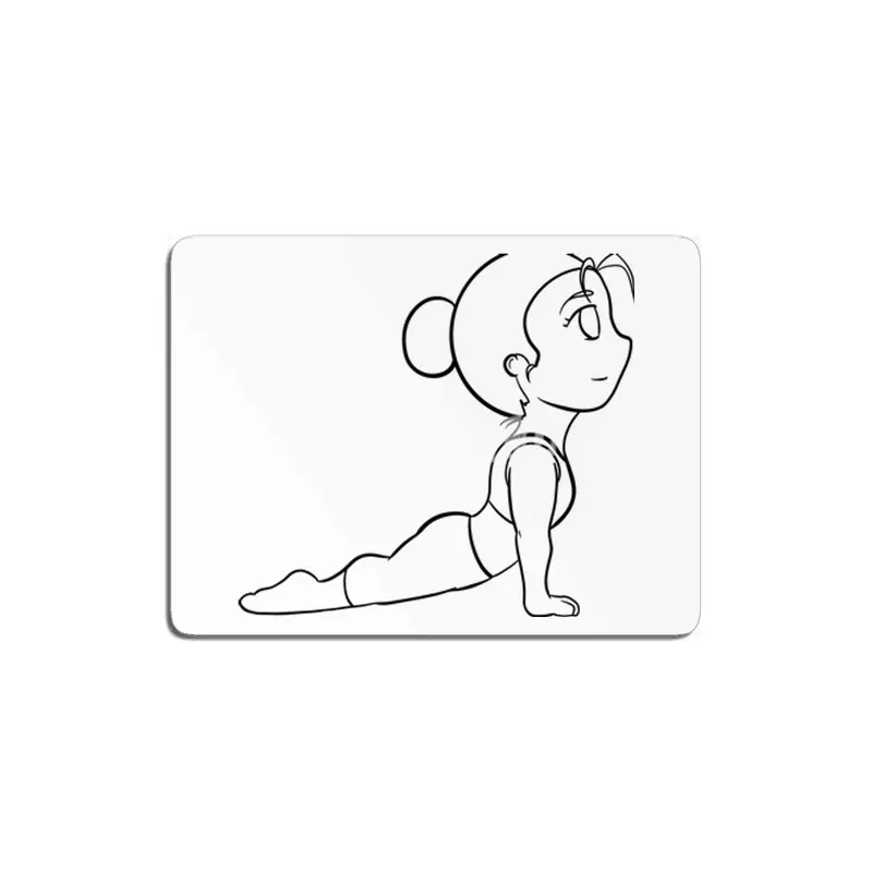 Chibi Yoga Asana - Upward Facing Dog (outline) MDF Tablo