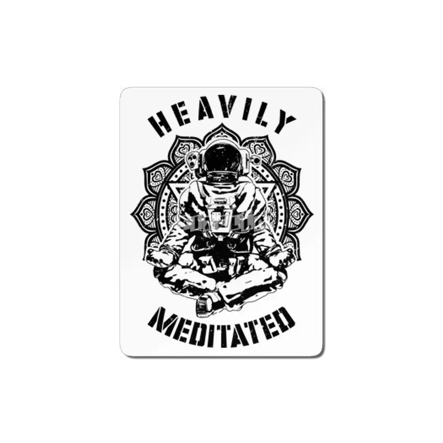 Heavily Meditated Funny Spiritual Yoga Astronaut Mandala MDF Tablo