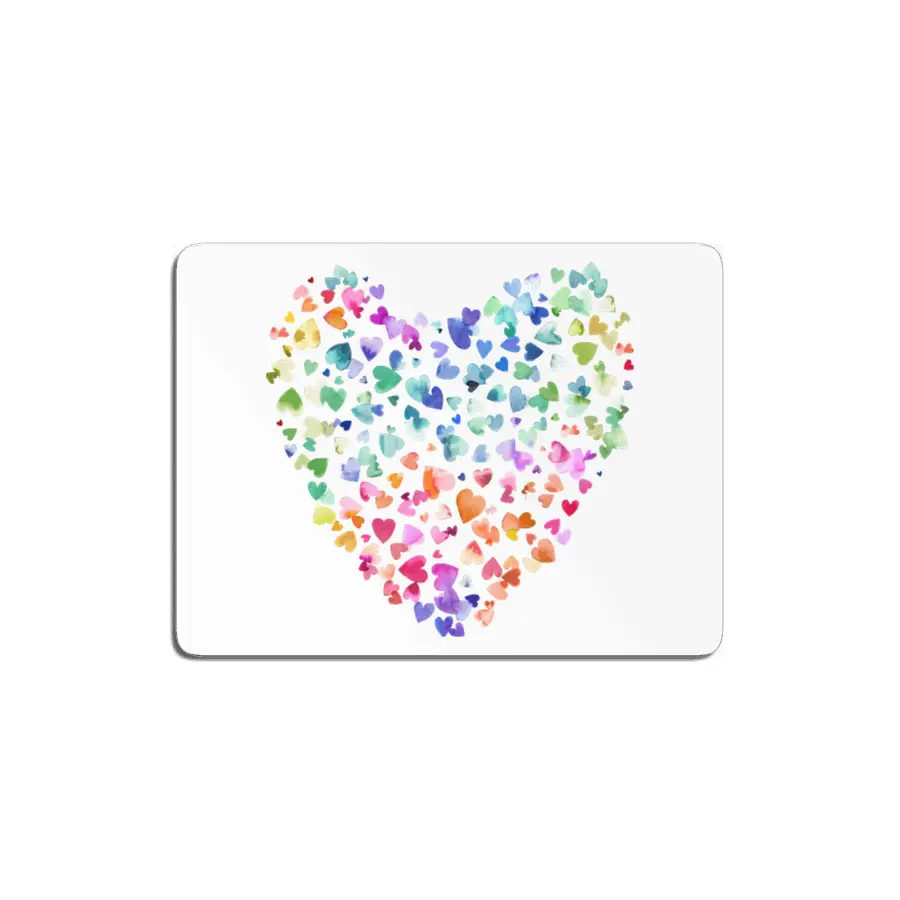 Watercolor Colorful Love Hearts MDF Tablo
