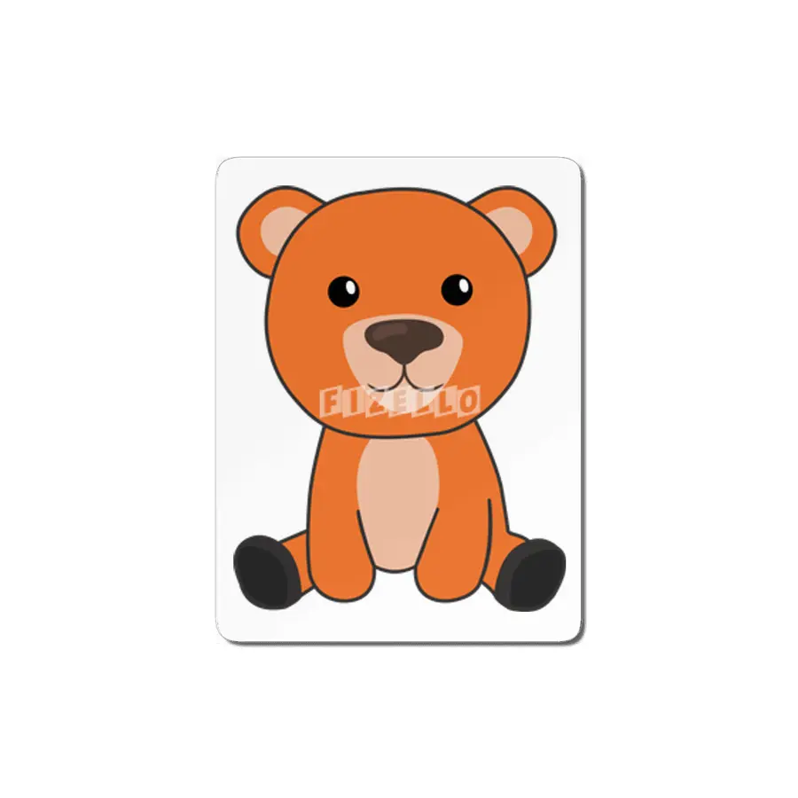Orange Bear Colorful Bears Cute Animals Teddy MDF Tablo