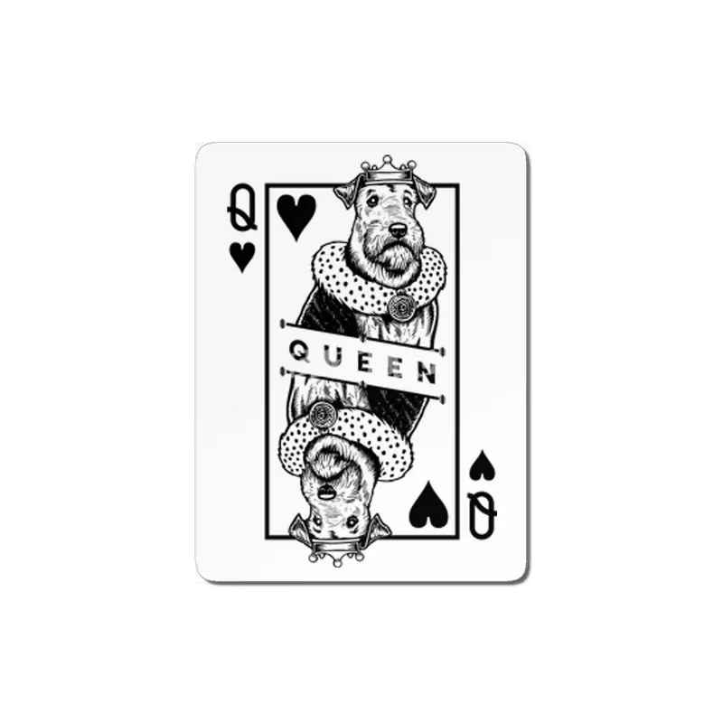 Airedale Terrier Queen Of Hearts Funny Dog Lover Pop Art MDF Tablo