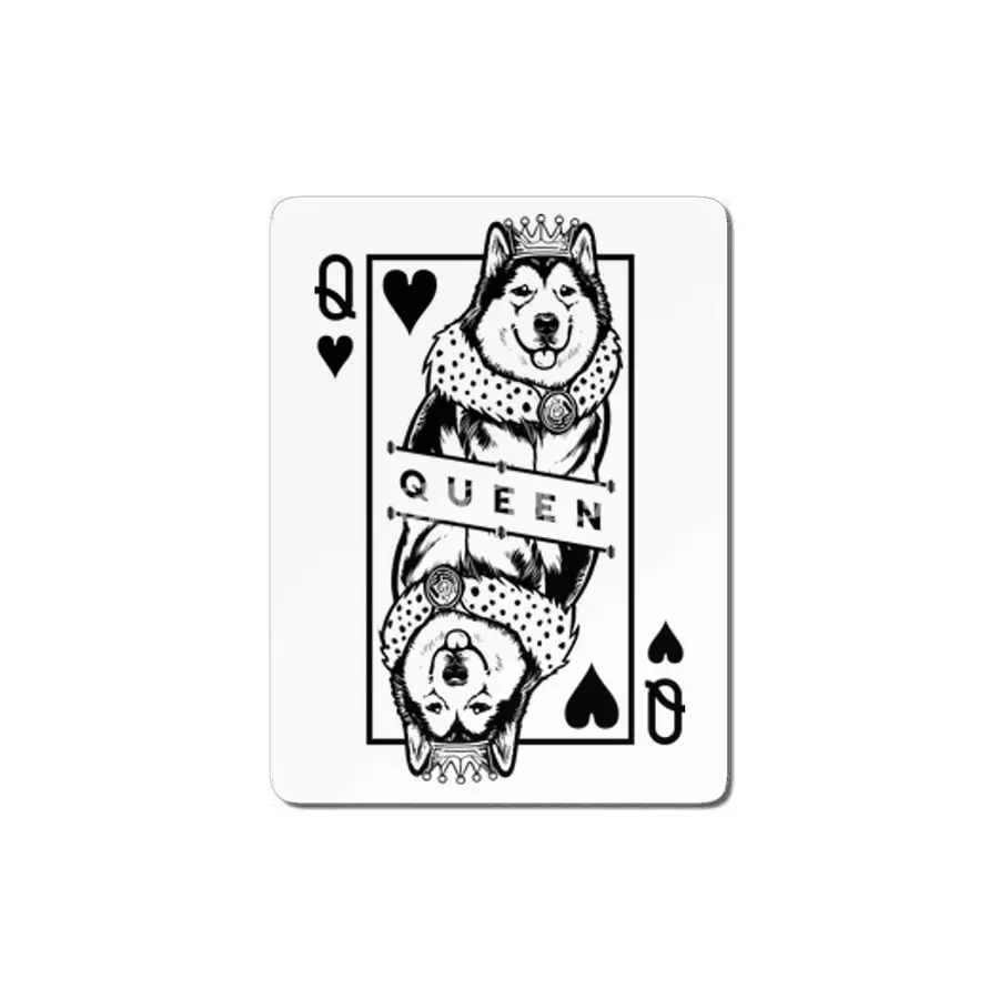Alaskan Malamute Queen Of Hearts Funny Dog Card Pop Art MDF Tablo