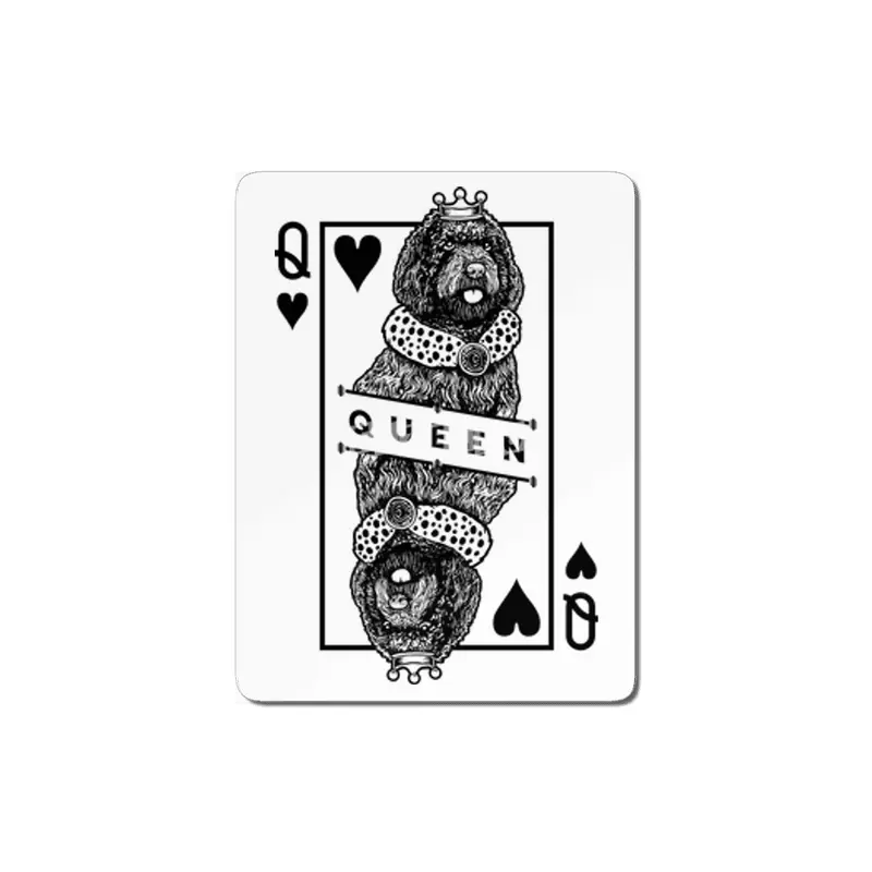 Barbet French Water Dog Lover Queen Of Hearts Funny Pop Art MDF Tablo