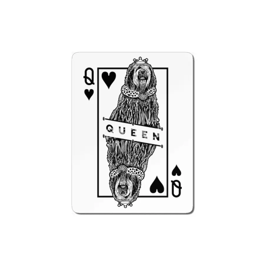 Bergamasco Sheepdog Queen Of Hearts Funny Dog Lover Pop Art MDF Tablo