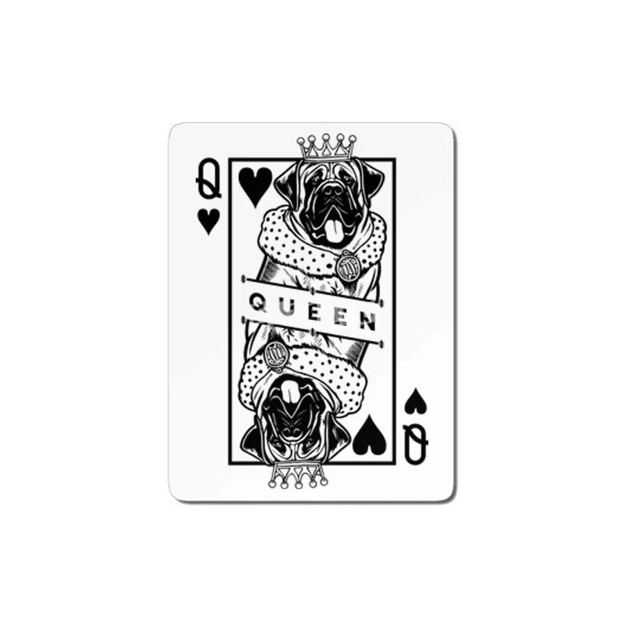 Bullmastiff Queen Of Hearts Funny Dog Lover Card Pop Art MDF Tablo