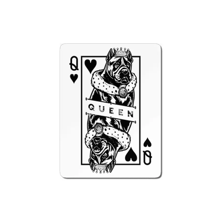 Cane Corso Queen Of Hearts Funny Dog Playing Card Pop Ar MDF Tablo