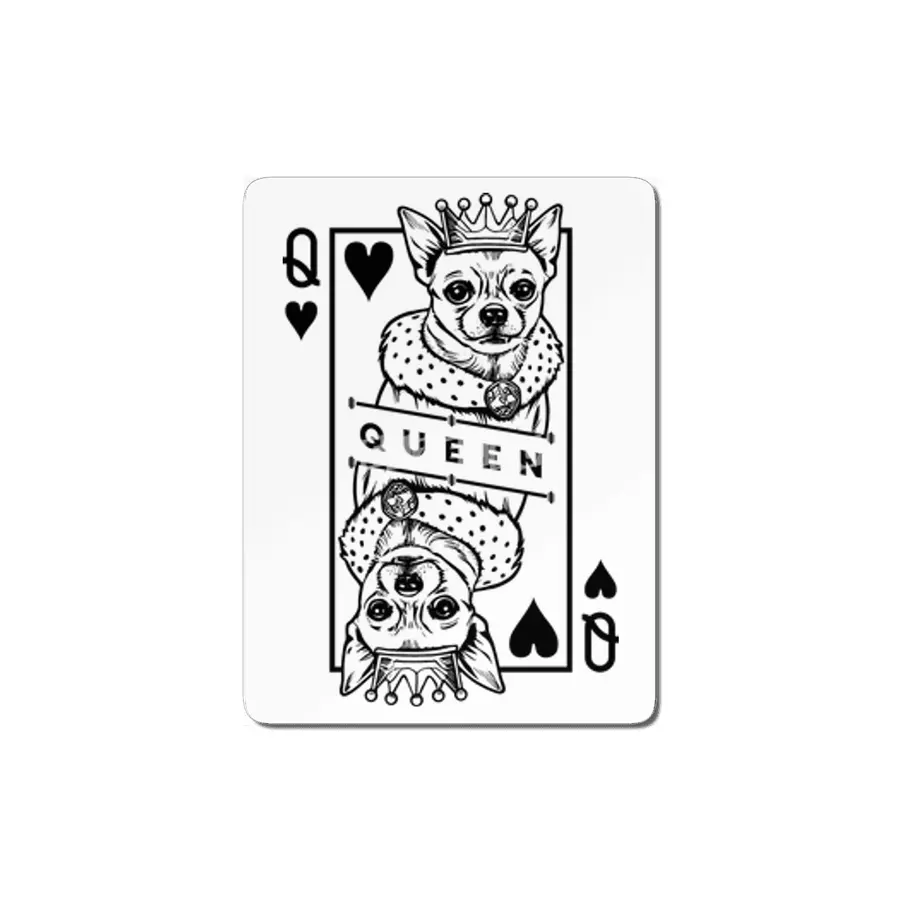 Chihuahua Queen Of Hearts Funny Dog Playing Card Pop Art MDF Tablo