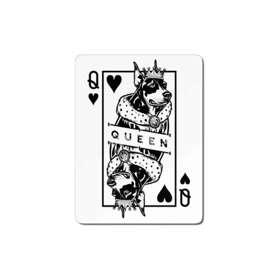 Doberman Pinscher Queen Of Hearts Dog Playing Card Pop Art MDF Tablo