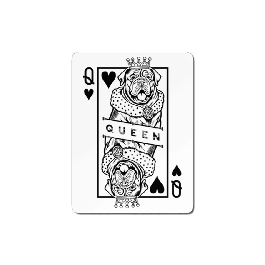 Dogue de Bordeaux Queen Of Hearts Funny Dog Card Pop Art MDF Tablo