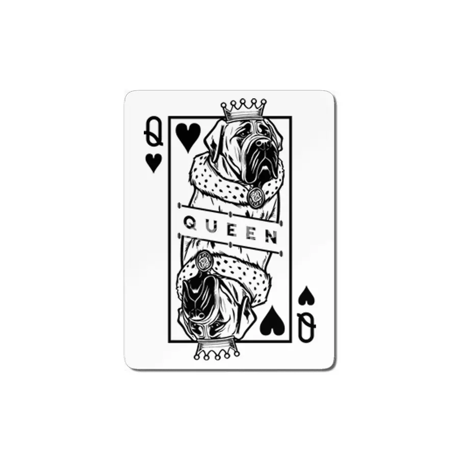 English Mastiff Queen Of Hearts Dog Playing Card Pop Art MDF Tablo