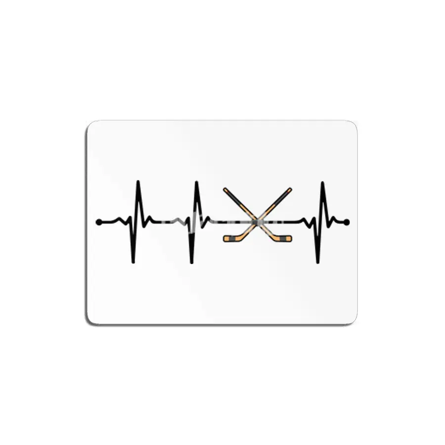 Crossed Ice Hockey Sticks ECG Heartbeat Pulse Bv MDF Tablo