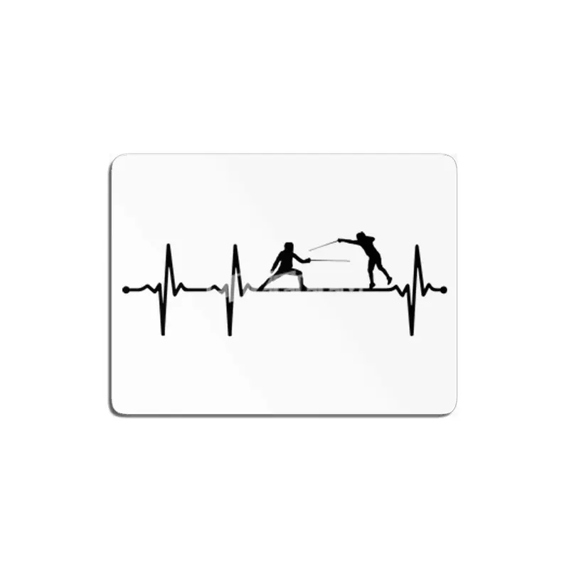 Fencing Swordsmanship Duel Heartbeat ECG Style Bv MDF Tablo