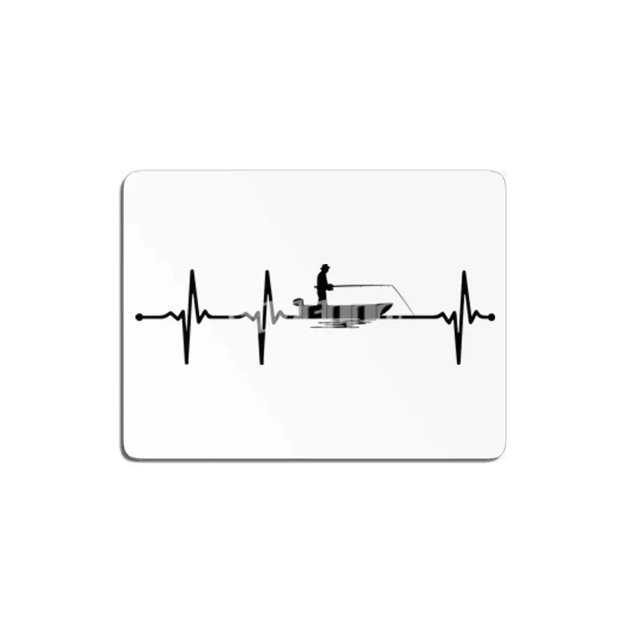 Fisherman on boat Heartbeat ECG Style Bv MDF Tablo