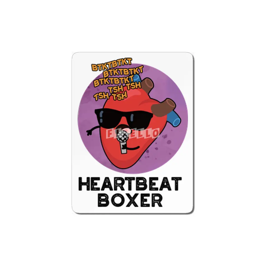 Heartbeat Boxer Cute Music Heart Pun MDF Tablo