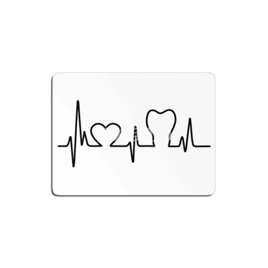 Dental Tooth Heartbeat Black Design MDF Tablo
