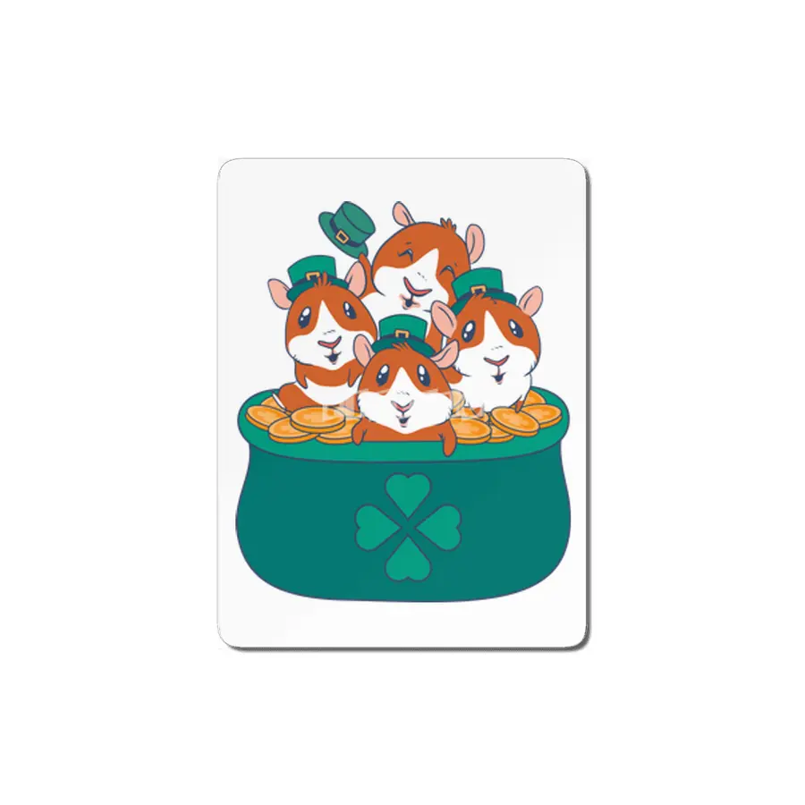 Guinea Pigs St Patricks Day Pot of Gold MDF Tablo