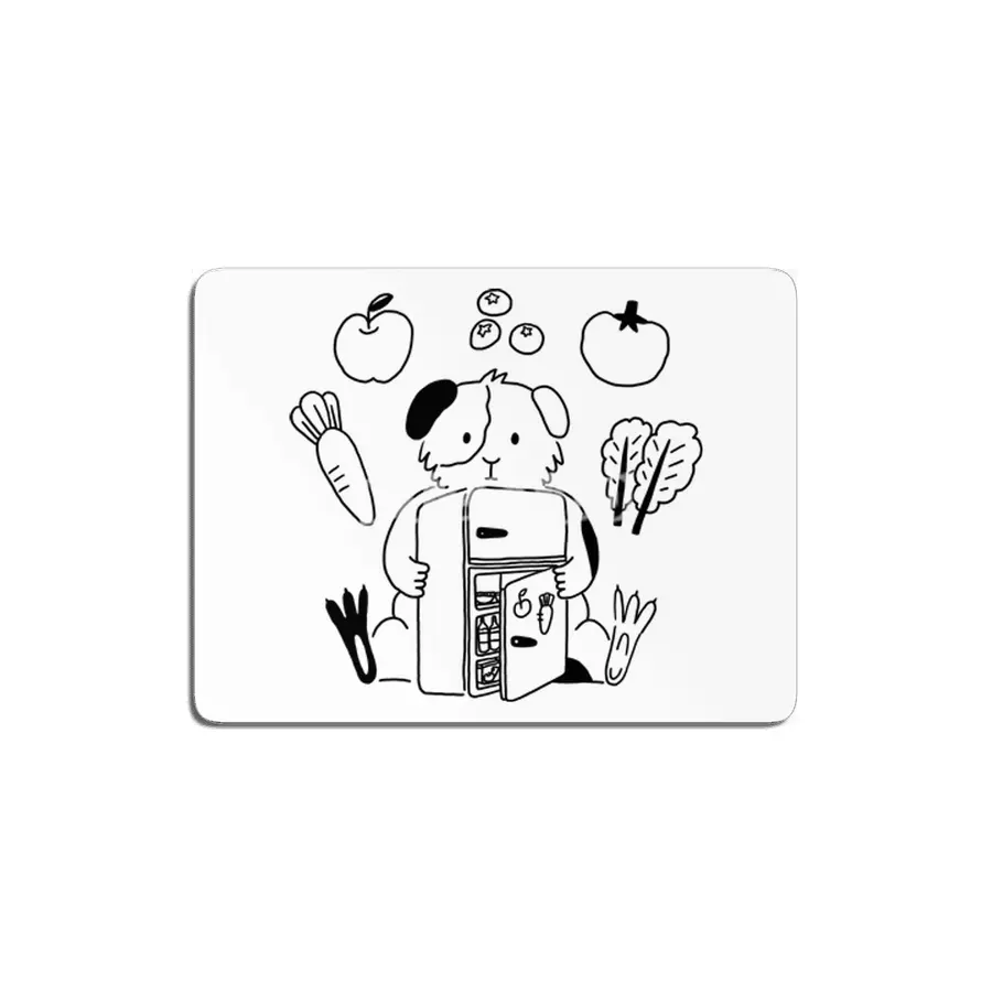 Guinea pig and a fridge - Home is where the food is B&W MDF Tablo