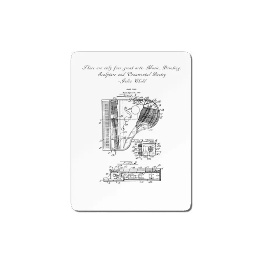 There are only four great art...Piano patent print MDF Tablo
