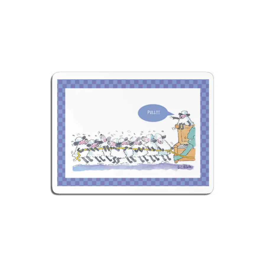 Sheep Deliver a Piano - Blue MDF Tablo