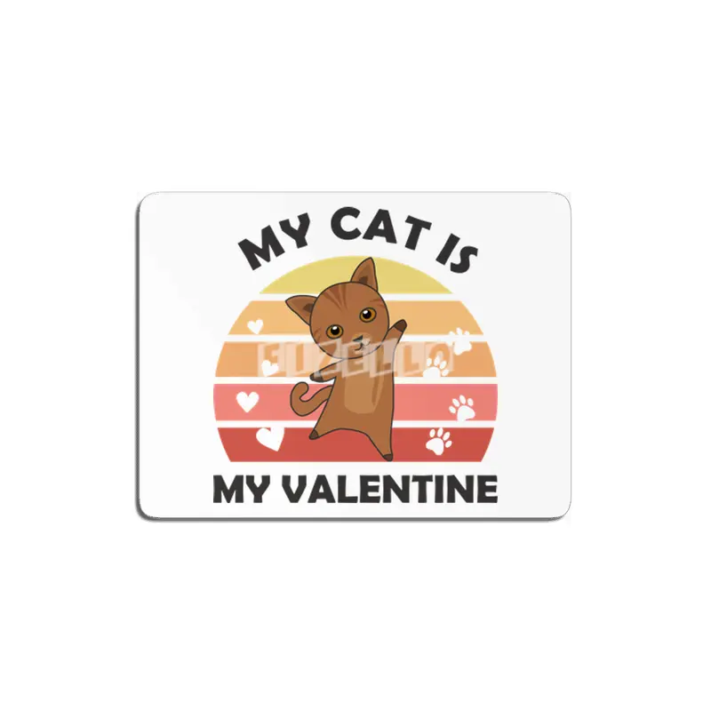 My Cat Is My Valentine Cats Heart Love Vintage MDF Tablo