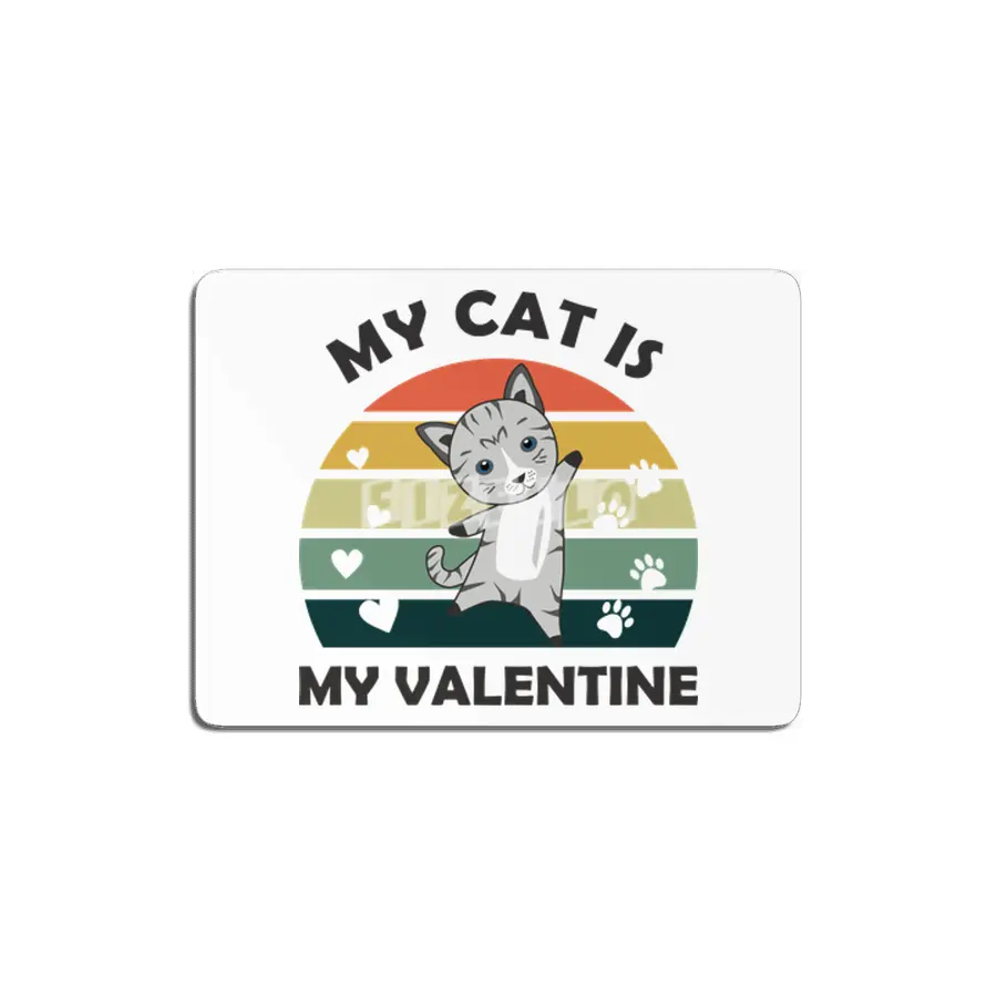 My Cat Is My Valentine Cute Cat Heart Vintage MDF Tablo