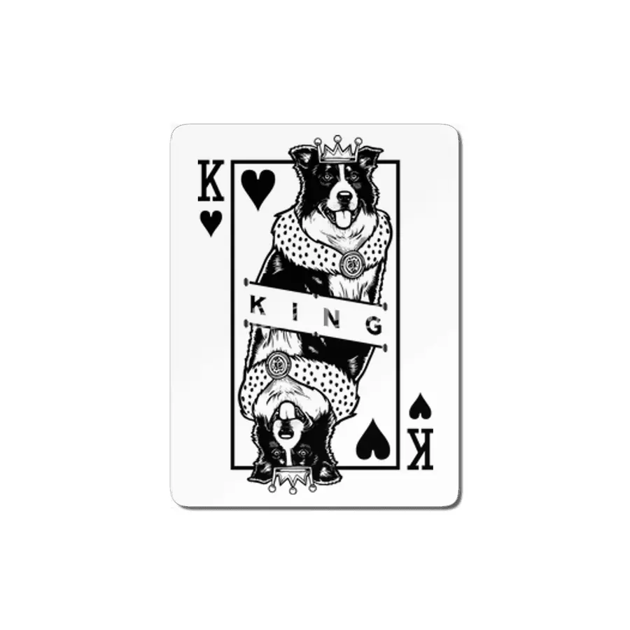 Border Collie King Of Hearts Funny Dog Lover Card Pop Art MDF Tablo