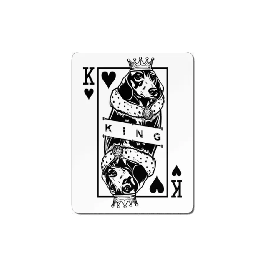 Dachshund King Of Hearts Dog Lover Playing Card Pop Art MDF Tablo