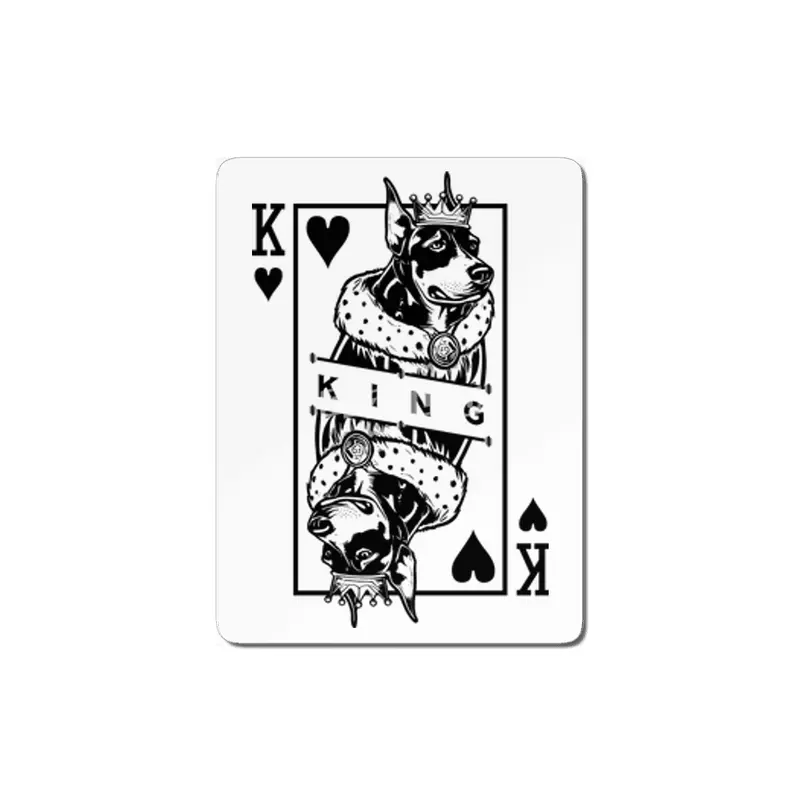 Doberman Pinscher King Of Hearts Dog Playing Card Pop Art MDF Tablo