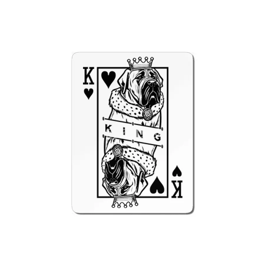 English Mastiff King Of Hearts Dog Playing Card Pop Art MDF Tablo