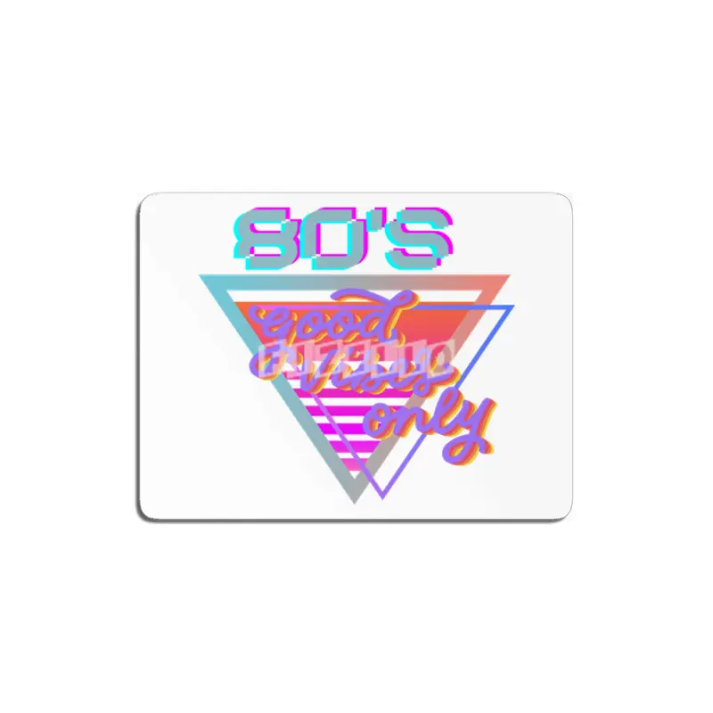80s Good vibes Vintage Pink and purple stripes triangle MDF Tablo