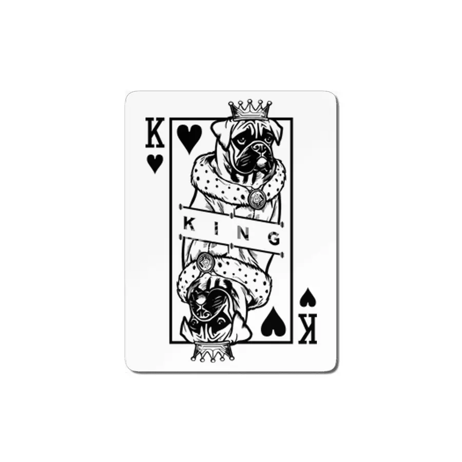 German Boxer King Of Hearts Funny Dog Playing Card Pop Art MDF Tablo