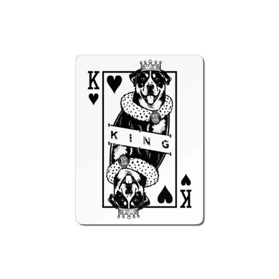 Greater Swiss Mountain Dog King Of Hearts Card Pop Art MDF Tablo