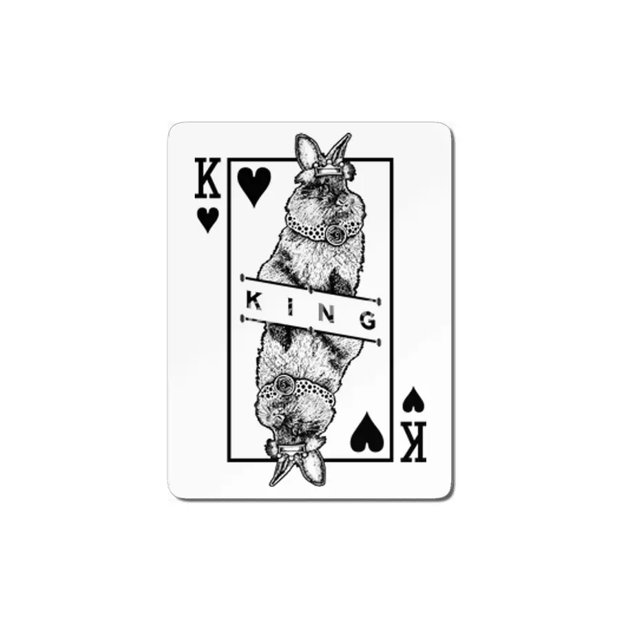 Lionhead Bunny Rabbit King Of Hearts Funny Pet Pop Art MDF Tablo