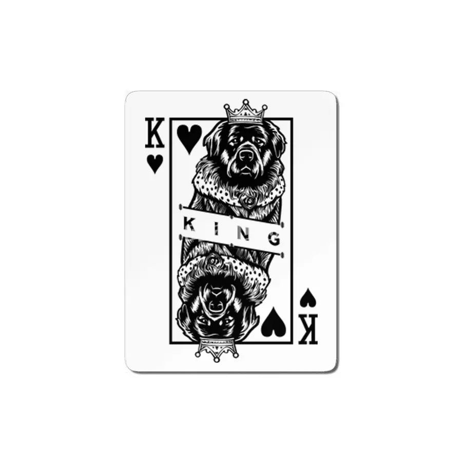 Newfoundland King Of Hearts Funny Dog Playing Card Pop Art MDF Tablo