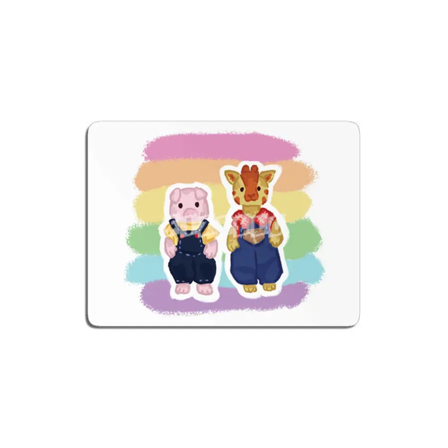 Critter Couple Pig & Giraffe MDF Tablo