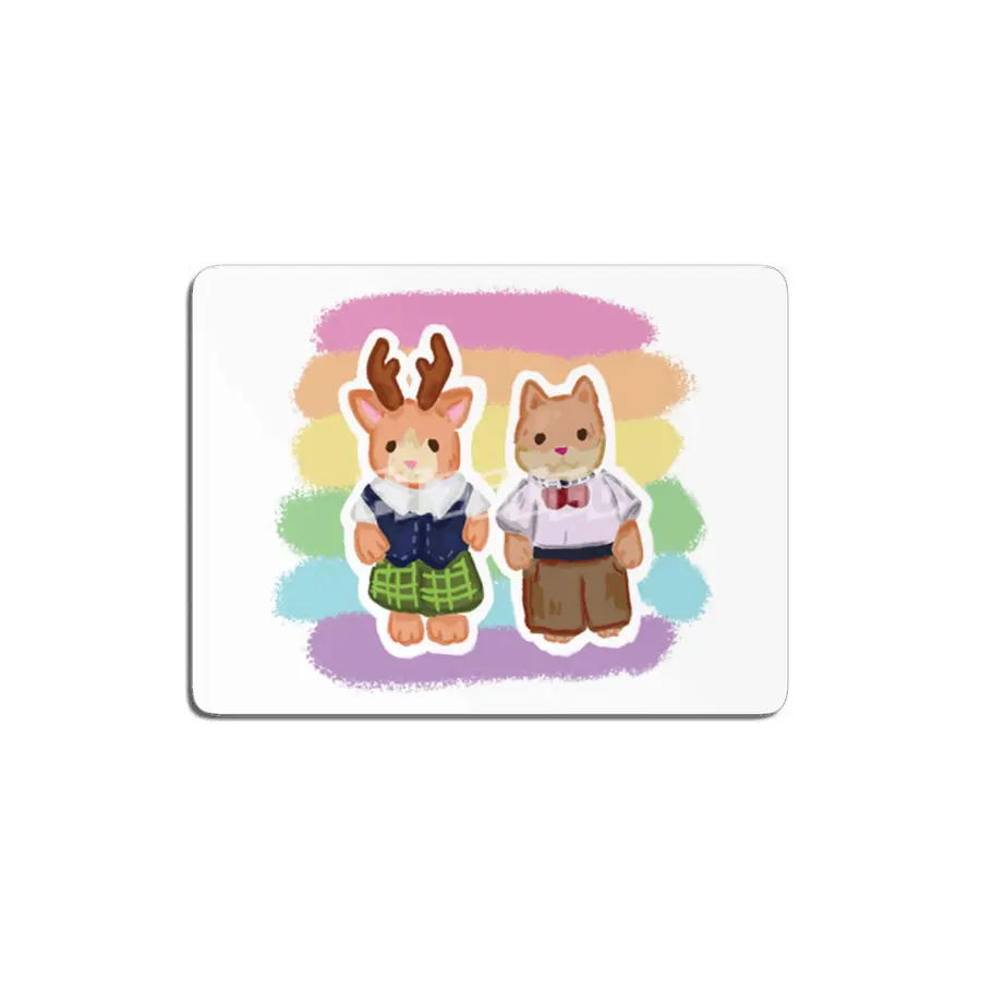 Critter Couple Reindeer & Shiba Inu MDF Tablo