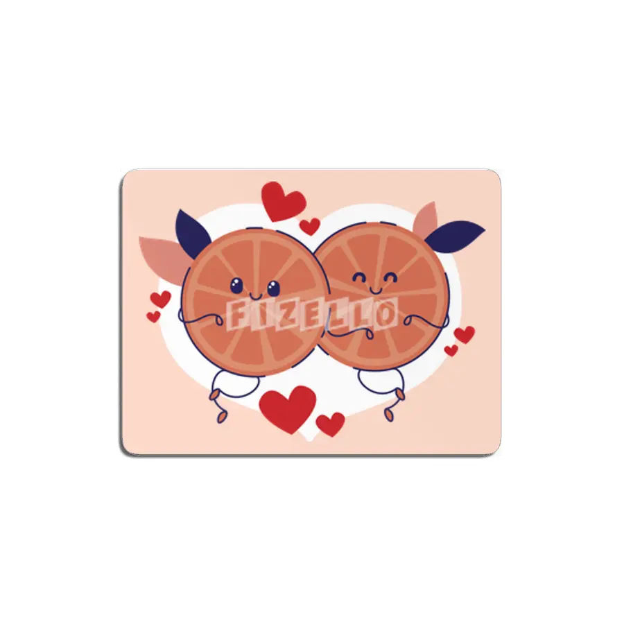 Hand drawn orange couple MDF Tablo