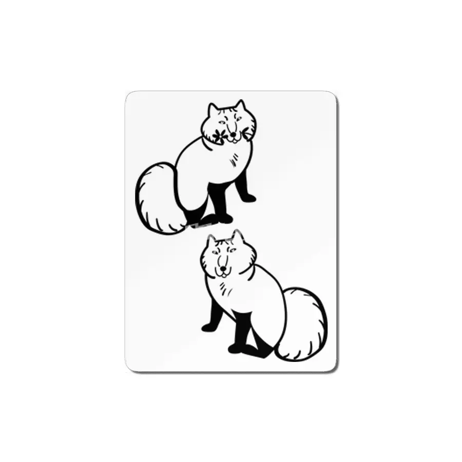 Arctic Fox couple scandinavian style MDF Tablo