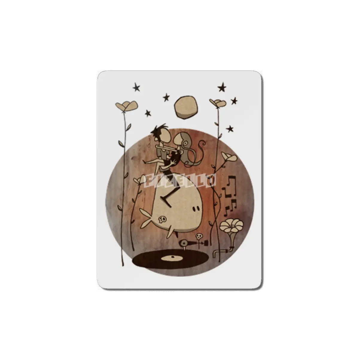 Couple on fish MDF Tablo