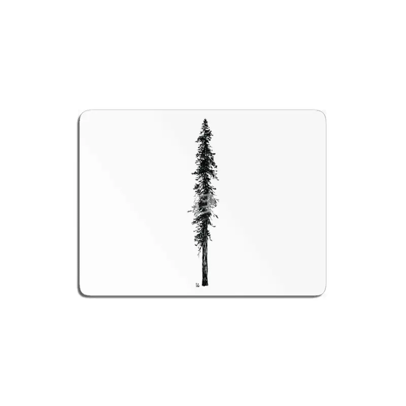 Love in the forest - a couple and their dog under a solitary, towering Douglas Fir tree MDF Tablo