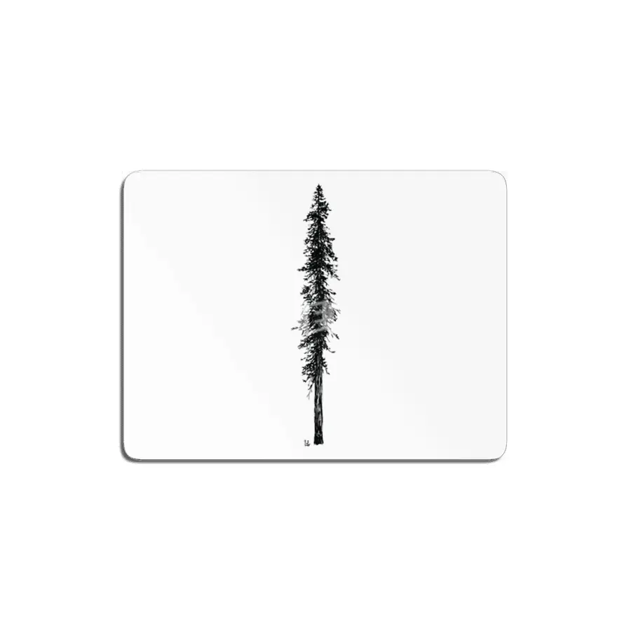 Love in the forest - a couple and their dog under a solitary, towering Douglas Fir tree MDF Tablo