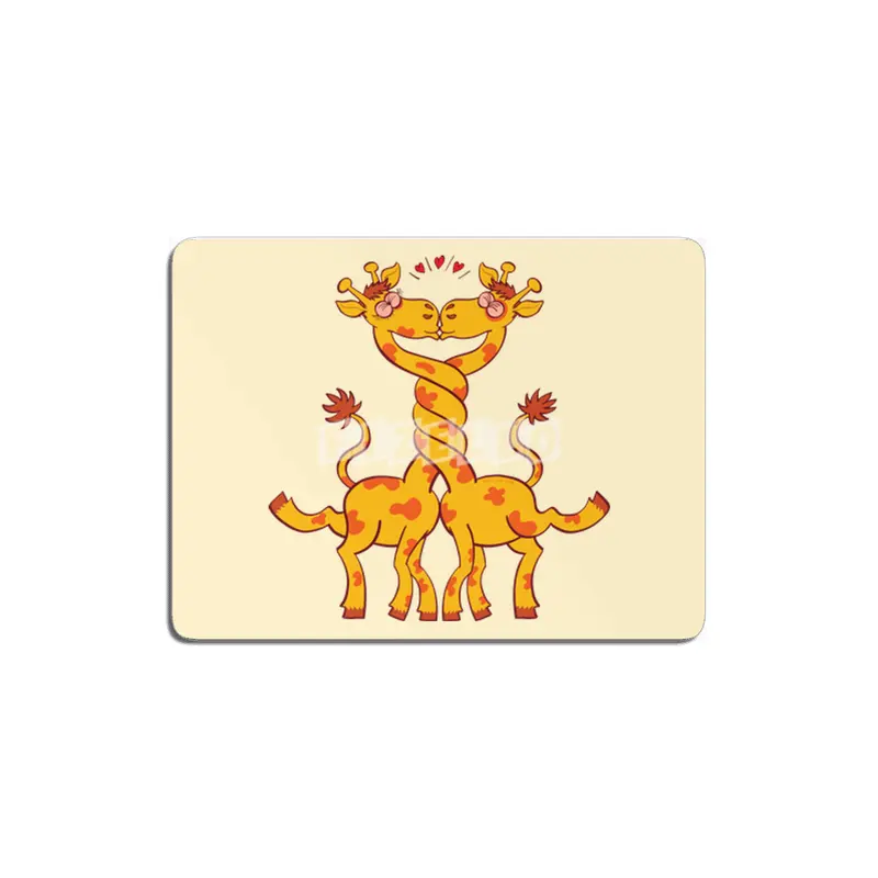 Sweet couple of giraffes in love intertwining necks and kissing MDF Tablo