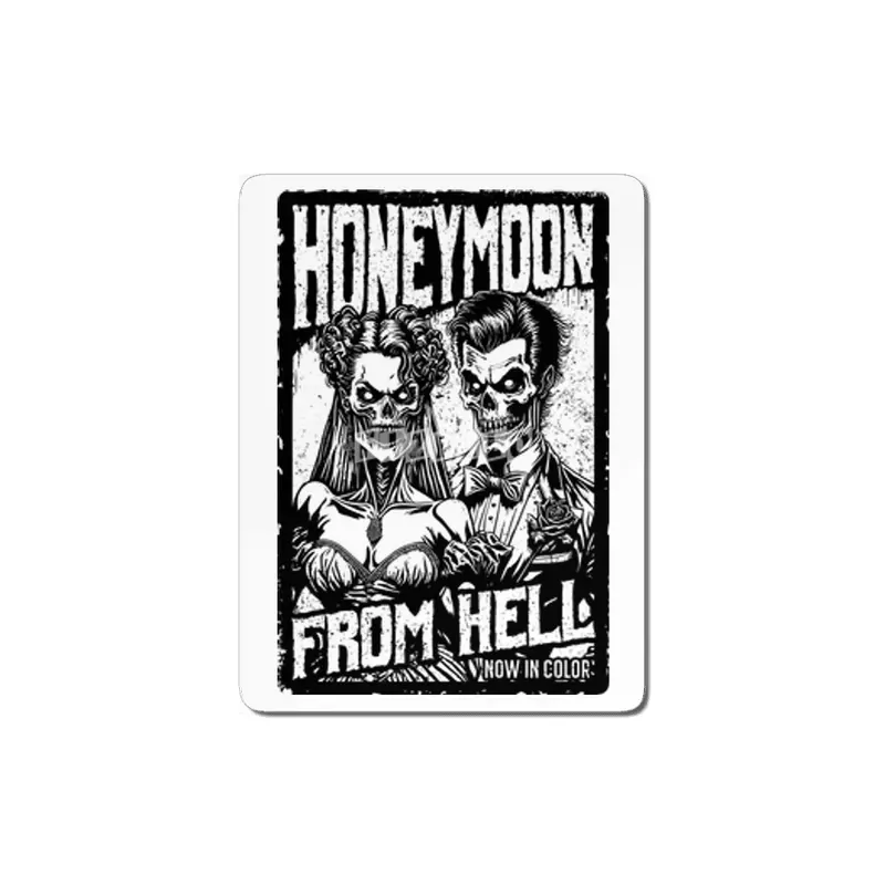 Halloween Couple Funny Retro Zombie Love Horror Movie Poster MDF Tablo