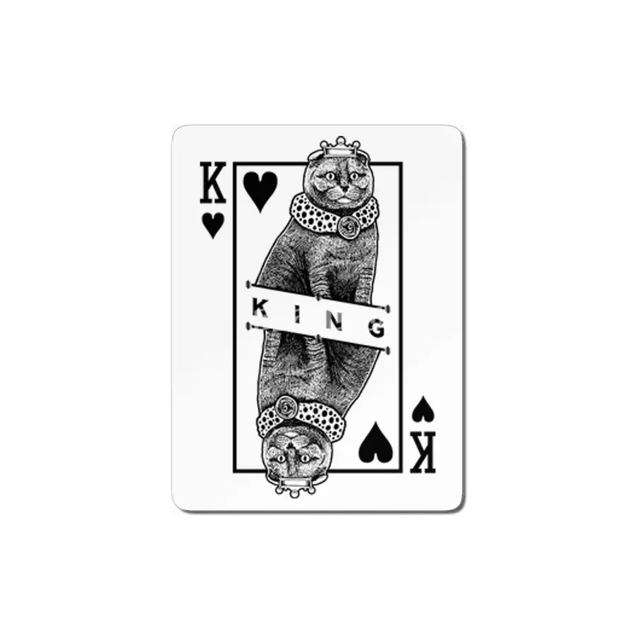 Scottish Fold Cat Lover King Of Hearts Funny Pop Art MDF Tablo